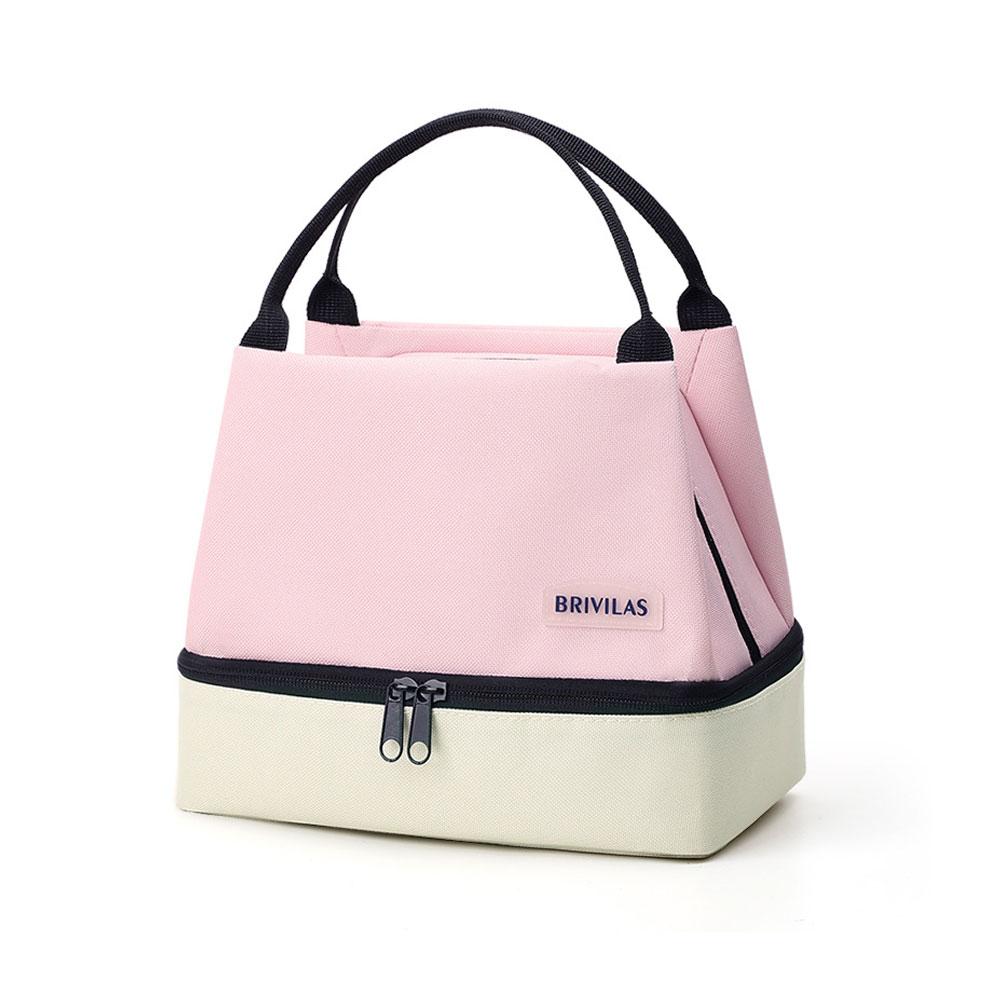 Fashion Color-blocked Double-layer Lunch Bag Fashion Dopamine  Bento Insulated Pack Portable Food Handheld Insulation Bag