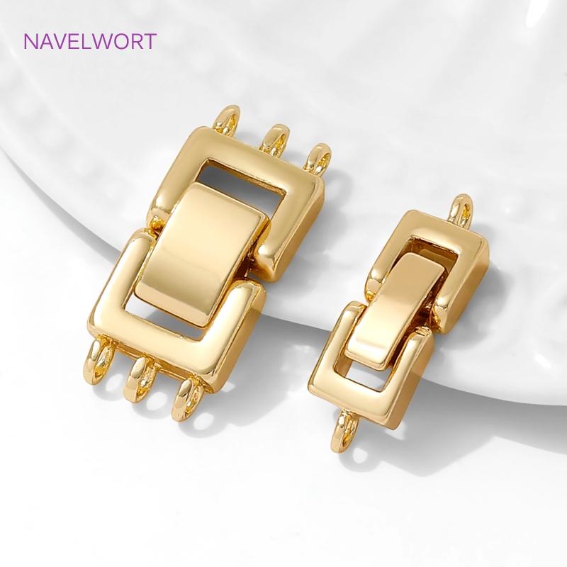 18K Gold Plated Pearl Clasps Fasteners,Brass Jewelry Clasps Connector For Bracelets Making,DIY Jewelry Making Accessories