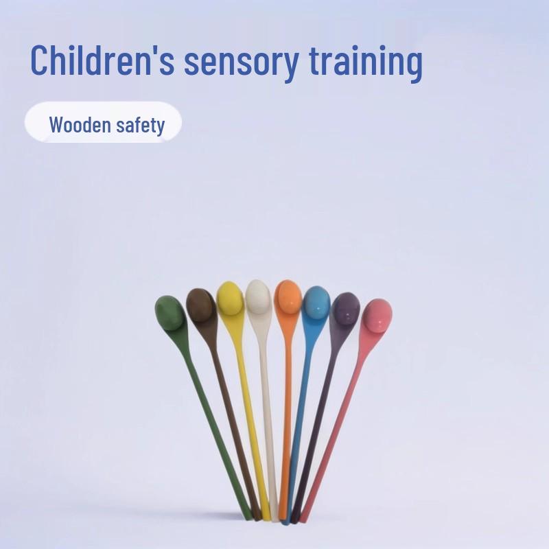 Kids' Balance Stick & Wooden Spoon Ball Holder: Sensory Training, Kindergarten Outdoor Game, Parent-Child Toy