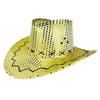 Sequined Western Cowboy Hats for Festivals Parties and Carnivals Sparkling Design Lightweight Practical Polyester Hat