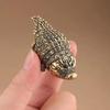 Cute Fat Copper Alligator Statue, Creative Desktop Decoration, Home Decor for Bedroom Office Bookshelf Living Room, Gift