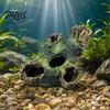 Fish Shelter Ornament Decaying Trunk Aquarium Hide, Decorative Betta Hideout, with Multiple Holes Realistic Tank Hideout And Caves, Resin Log Cave for