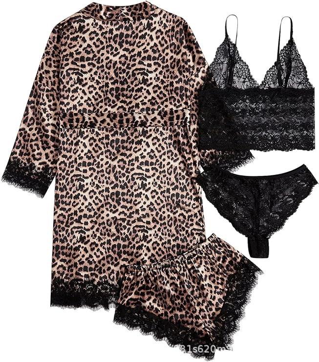 Women's Plus Size Sexy Lace Lingerie Set Pajamas