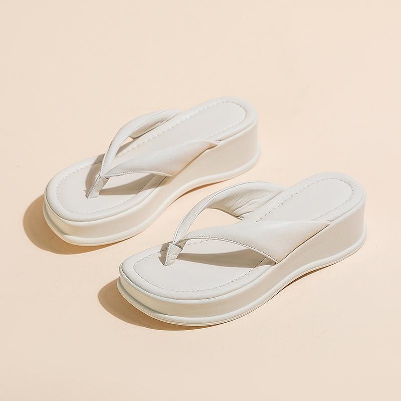 

Сандалии на плоской подошве из толстой кожи с мягкой подошвой Повседневная обувь для студентов Римская обувь 40 бежевый