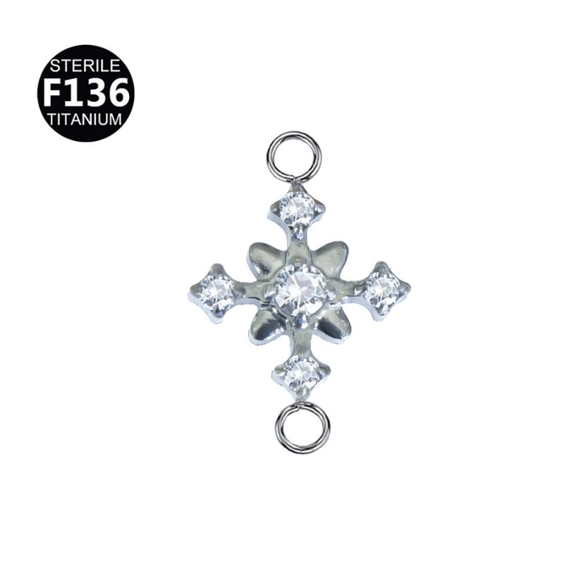 F136 Titanium Kite Cz Dangle Charm For Helix Cartilage Clicker Attachment Pendant Earlobe Piercing Jewelry
