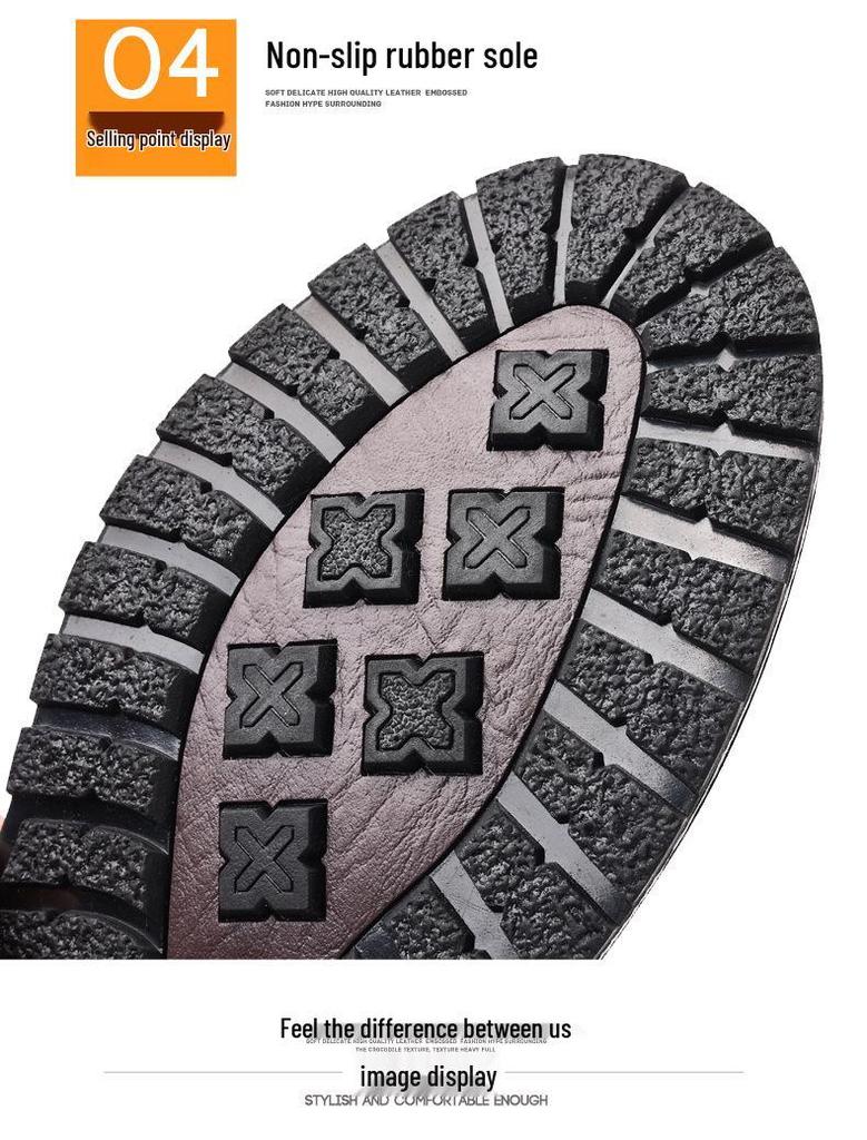 Men's Genuine Leather Business Casual Thick Sole Shoes for Autumn/Winter