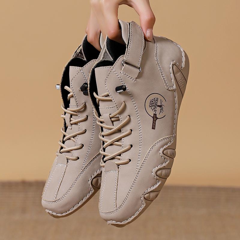 

Women s High Top Outdoor Hiking Shoes Pink Ankle Boots Casual Wide Head Khaki Handmade Shoes Plus Size EU:43 хаки