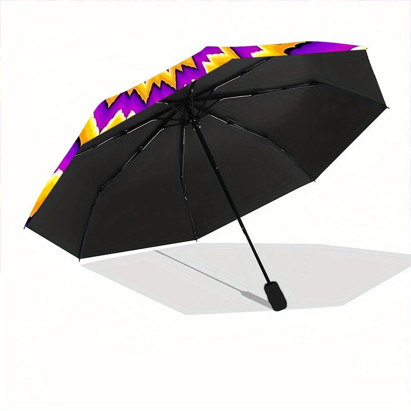 1pc Psychedelic Pattern Automatic Opening/Closing Folding Umbrella with 30 Ribs, Plastic Handle, Windproof Portable Sunshade Umbrella y250726070