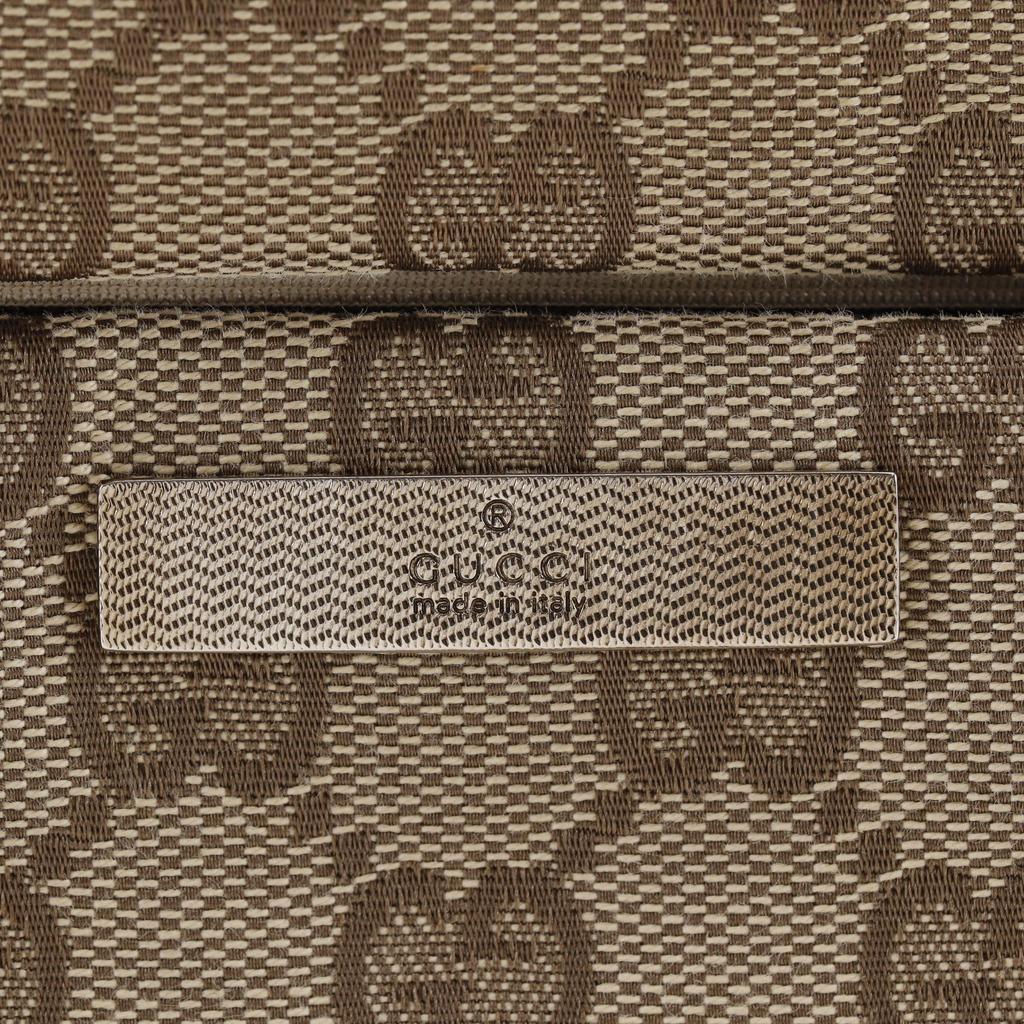 GUCCI Bamboo Shoulder Bag 001.387 Handbag Brown GG canvas Women Used