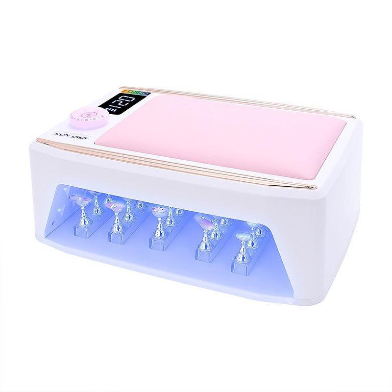 Rechargeable 380W Nail Lamp with Hand Rest for Two-Hand Nail Art