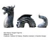 Gothic Dragon Garden Statue 3-Section Dragon Figurine Weatherproof Outdoor Art Dragon Sculpture for Home Patio Yard Lawn Courtyard Decoration