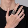 Retro Triangle Eye of Providence Large Ring Punk Gothic Open Ring For Men Vintage Mystic Fine  Copper Accessories Gift