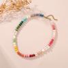 Women Colorful Natural Stone Handmade Beaded Flower Clavicle Necklace Beach Jewelry