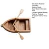 Mini Barque Flottante Décoration d'Aquarium Figurine de Bateau d'Aviron Miniature avec 2 Rames Petite Statue de Bateau Ornement pour Aquarium