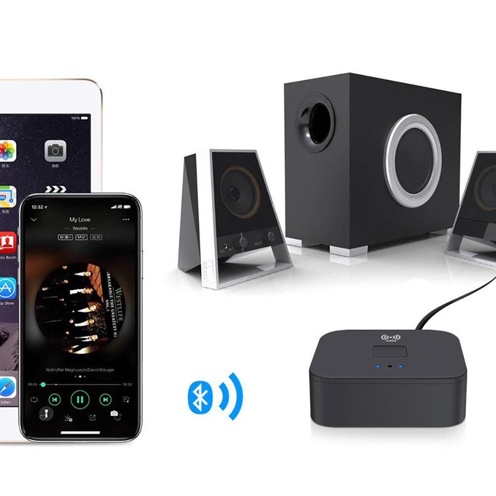 Bluetooth 5.0 Receiver Wireless 3.5mm Jack AUX NFC To 2 RCA Audio Stereo Adapter