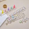 5 Grid Non Magnetic Acrylic Nail Stand False Nail Display Tips Holder For Cat Eye Gel Press On Nails Display Rack Practice