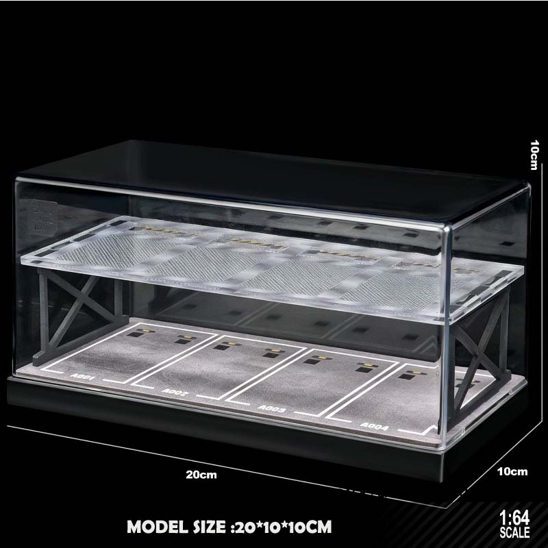 Doppelstöckige Parkgarage für Spielzeugautos im Maßstab 1:64 Boxmontage Staubschutz Lagerung Ausstellungsständer Dekoration Schreibtisch Dekoration Geschenk gray