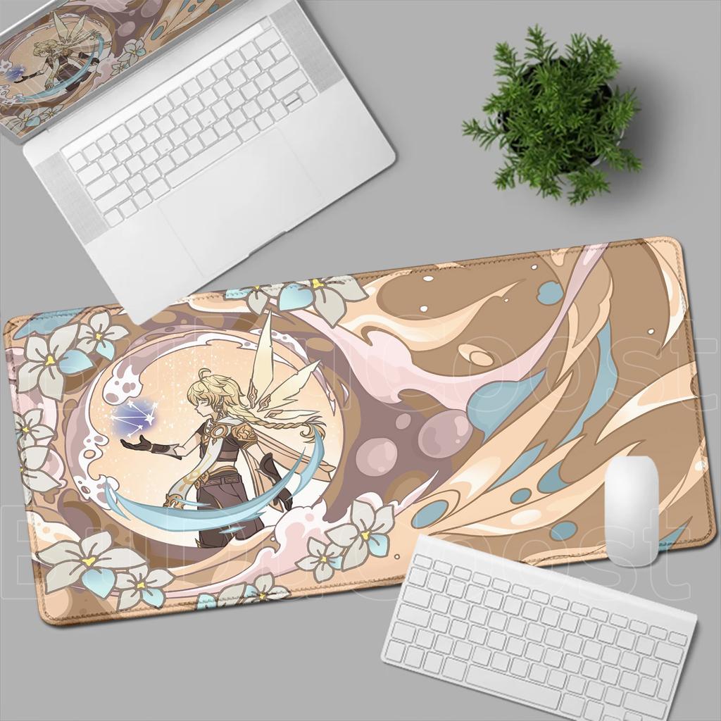 Liyue Genshin Impact Anime Mouse Pad Gaming Ganyu Xiao Baizhu Xianyun XXL Large Mouse Pad Non-slip Keyboard Desk Mat HD Mousepad