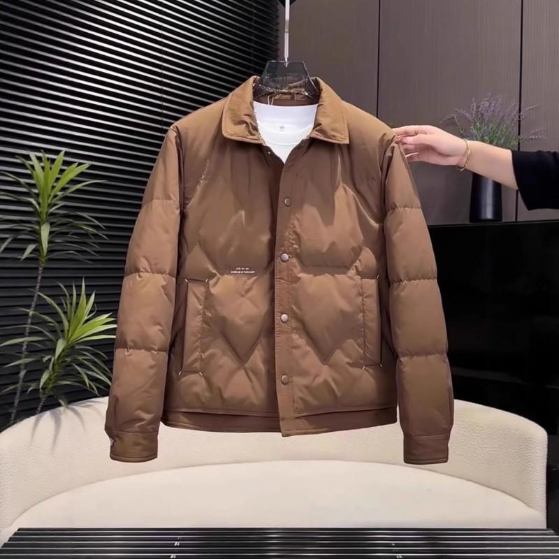 Mens Light Mature Style Collared Down Jacket TrendyMale Thin Warm Winter Coat
