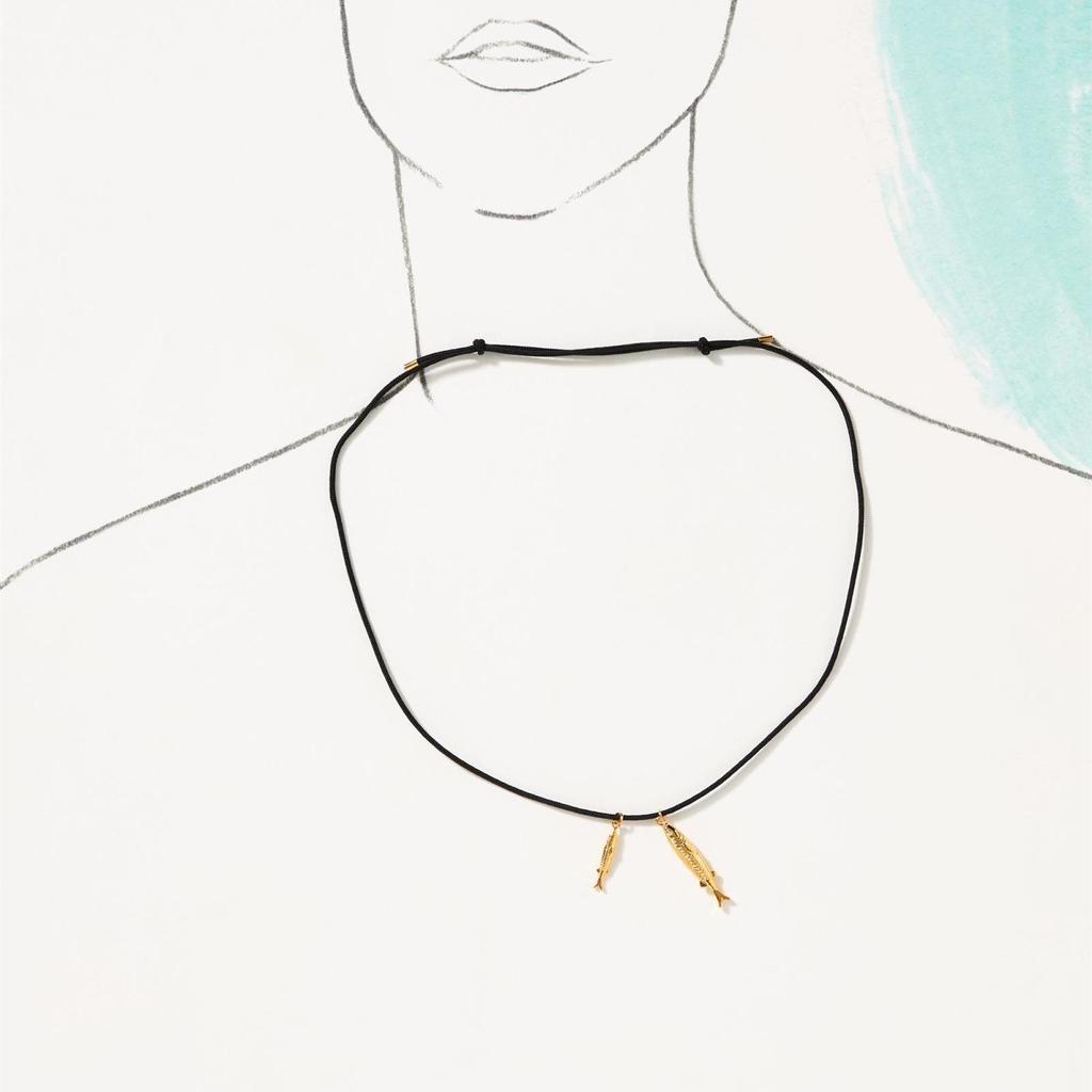 Gold-Plated Stainless Steel Conch & Tropical Fish Pendant Necklace - Retro Marine Life Jewelry