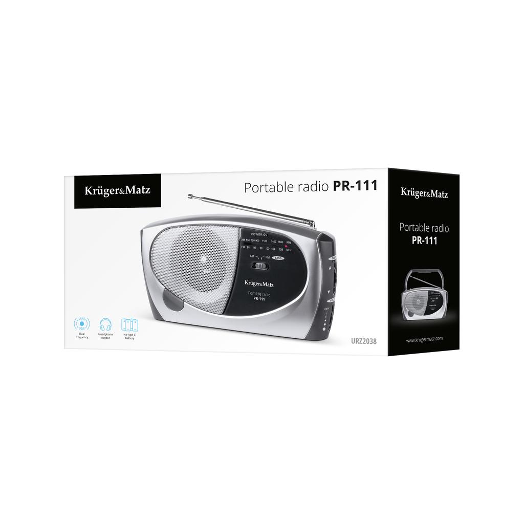 Portable radio FM AM SW network batteries KrugerMatz