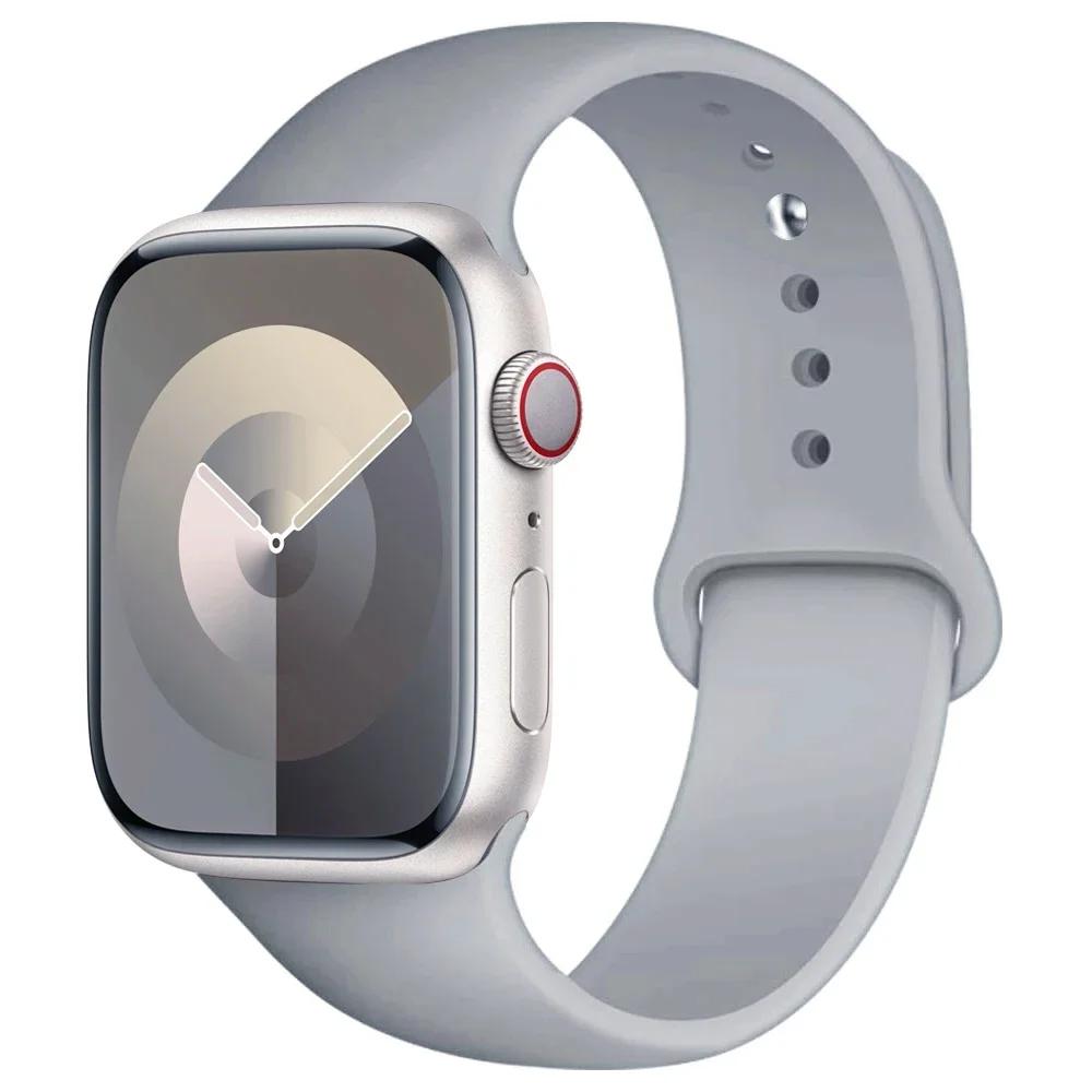 Silicone Strap For Apple Watch band 45mm 44mm 41mm 42mm 40mm 49mm 38mm correa bracelet iWatch series 9 8 5 4 3 8 6 SE 7 Ultra 2