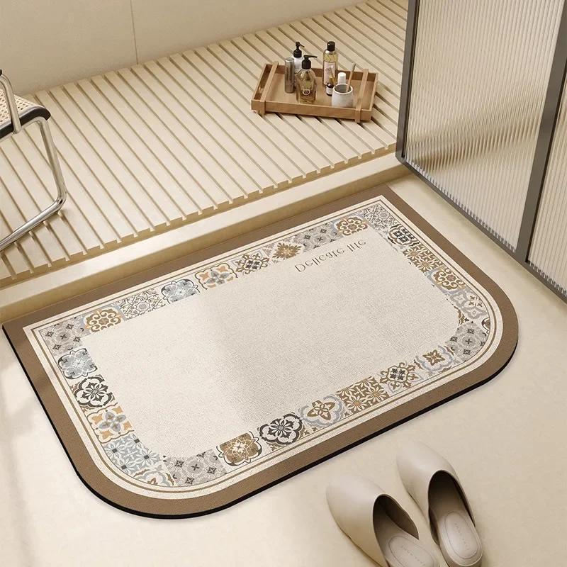 Bathroom Carpet Water-absorbent Toilet Non-slip Floor Mats Soft Diatom Mud Absorbent Doormat Home Decoration Bath Mat