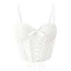 Ruffle Lace Corset Bowknot Slim Crop Tops Sweet Lace Flower Camisole  Spicy Girls