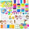 78-piece Set Slime Kit Crystal Clay DIY Modeling Toy Handmade Tools Beads Fruit Slices Concrete Pearls Animals Colorful Foam Confetti Play Includes 30