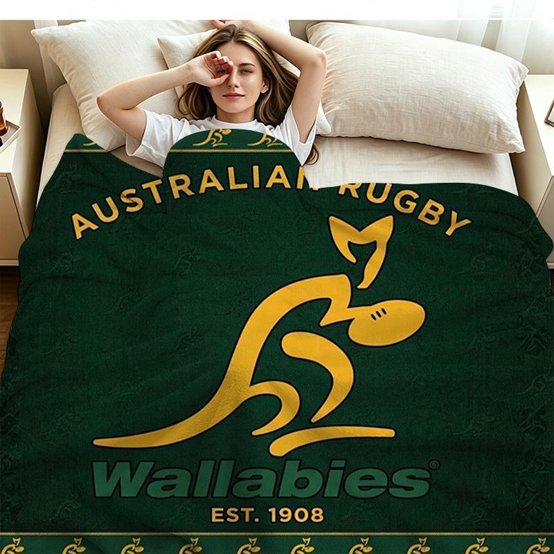 Australian Wallabies Print Flannel Blanket High Quality Warm Comfortable Cover for All Seasons Perfect for Gifts Home Decor