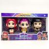 3Pcs K-POP Demon Hunters Rumi Mira Zoey Q Version Sitting Pose Figure Set Anime Action & Toy Figures Cute Cartoon Action Figures Toys for Fans Gift