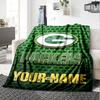 Name Custom Green Bay Packers Logo Print Flannel Blanket High Quality Warm Comfortable Cover for All Seasons Perfect for Gifts Home Decor