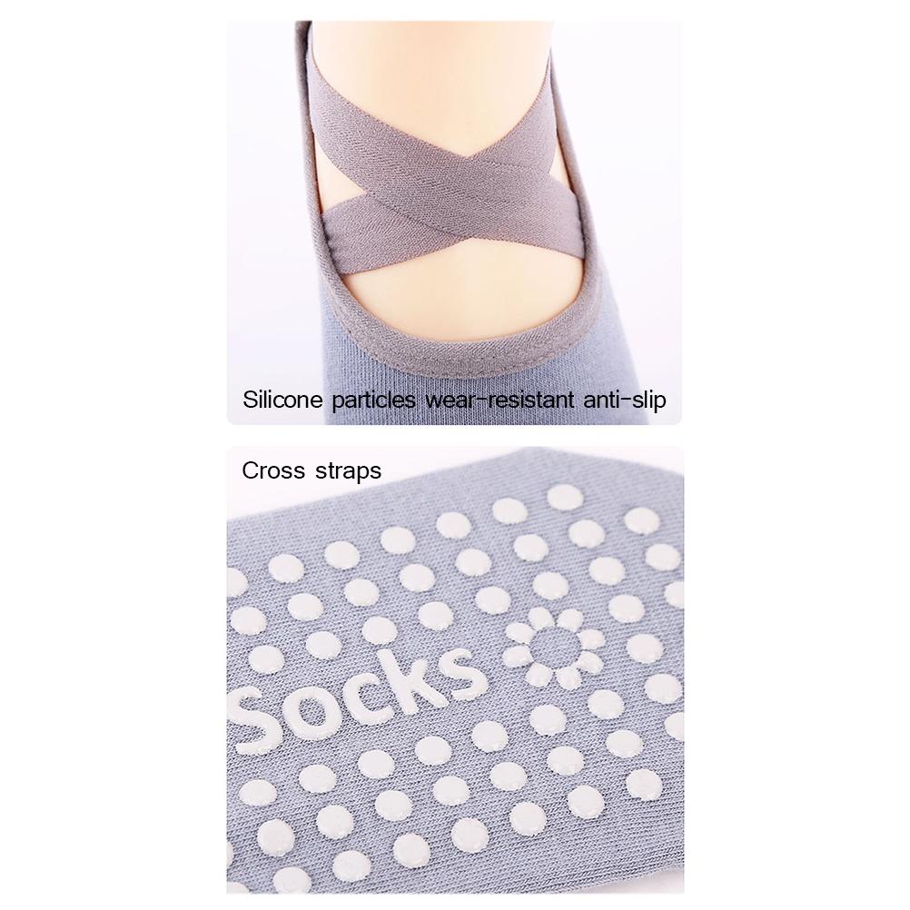 1 Paar Sport Anti-Rutsch Yoga Socken Slipper für Damen Dame Bandage Pilates Socke Ballett Ferse Tanz