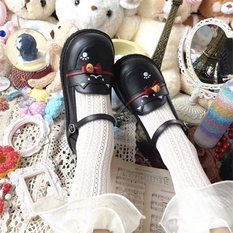Lucky Cat Lucky Lolita Round Head Japanese Lolita Flat Women's Shoes 2025 Spring and Autumn New Retro Jk Single Shoes