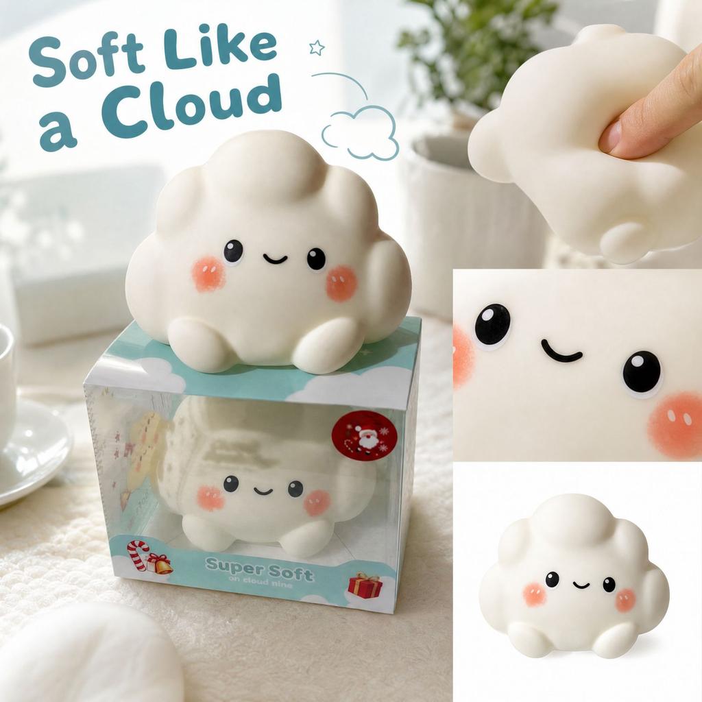 Cloud Toy - Cute Stress Ball for Kids and Adults, Soft Sensory Toy (Random Color)