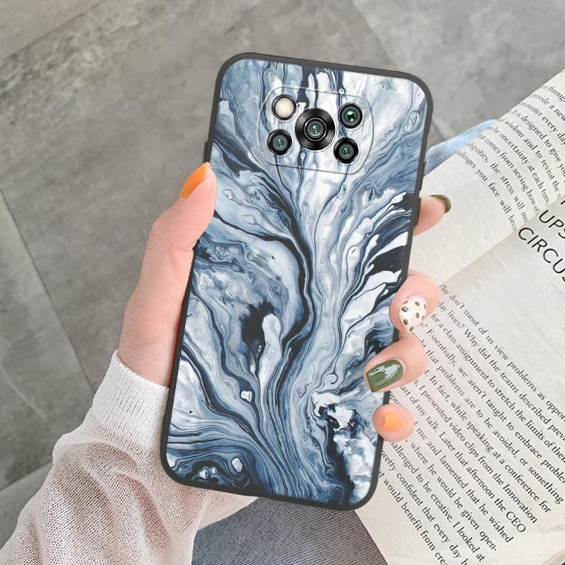 Poco X3 Pro Pocox3 NFC Case Luxury Glitter Gold Foil Ocean Marble Silicone Soft Phone Cover For Xiaomi Poco X3 X5 X6 Pro Shell