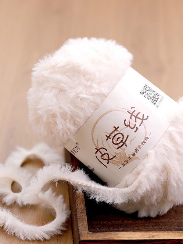 Hand Knitted Fur Yarn Long Hair Hat Scarf DIY Wool Yarn Simulation Fur Crt Material Autumn Faion Accories