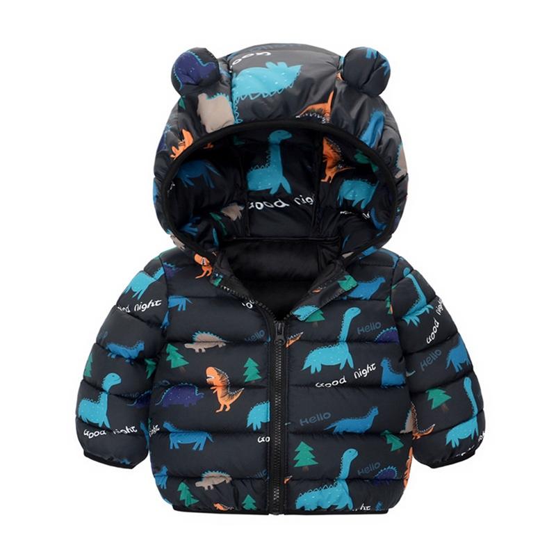 1-6 Years Kids Printed Hooded Coat Zipper Jacket