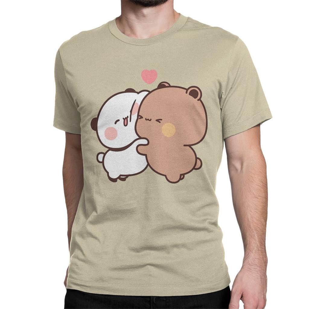 Men Women T-Shirts Bubu Dudu Hug Love Funny 100% Cotton Tee Shirt Short Sleeve Panda Bear T Shirts Tops Birthday Present