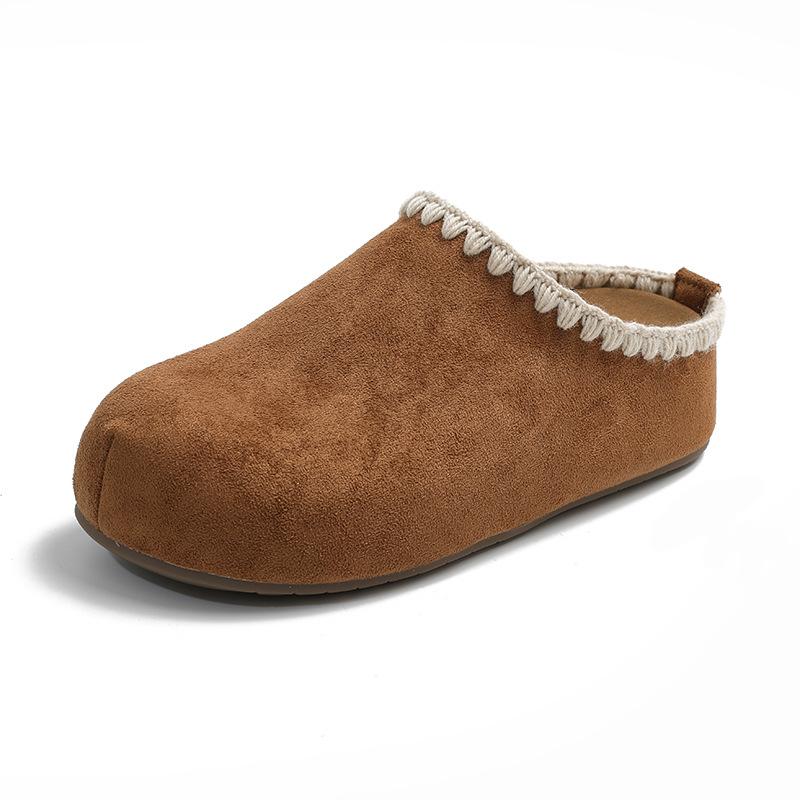 

With skirt, beach sandals step on shit, soft bottom, one-word drag for women to wear 2025 new thick-soled slippers 40 коричневый