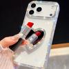 Diamond Frame Glitter Clear Phone Case For Iphone 16 Plus 15 14 13 Pro Max 16e 16promax 15promax 3D Love Heart Mirror Holder