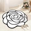 Soft Crystal Velvet Camellia Carpet Non-slip Quick-Drying Floor Rugs 60x60CM Absorbent Floor Mat Living Room Bathroom