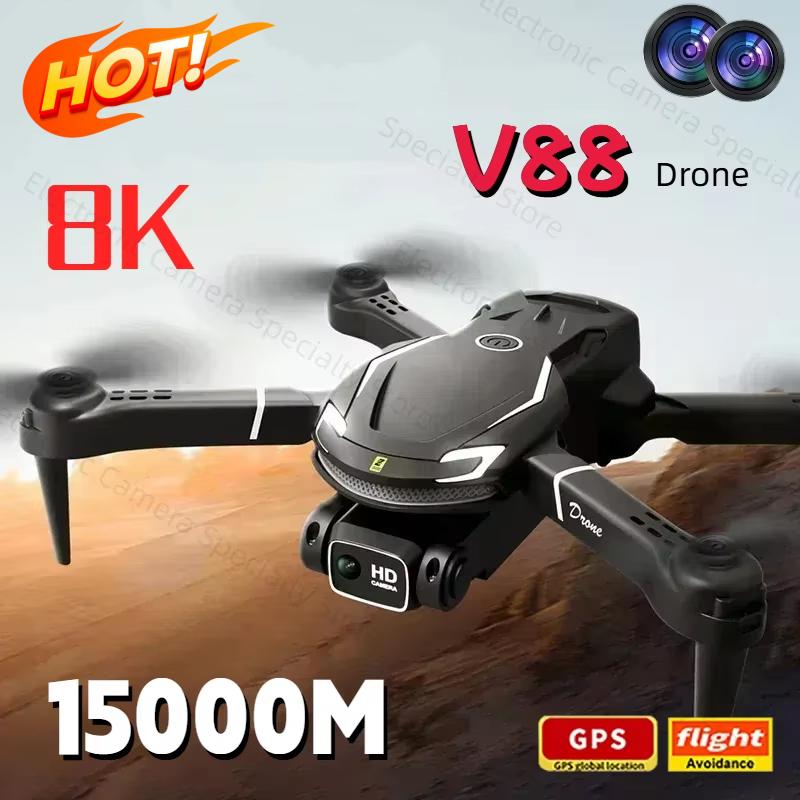 Drone V88 8K 5G Professional HD Dual Camera Aerial Photography 15000M Remote Control Aircraft Folding Quadcopter New