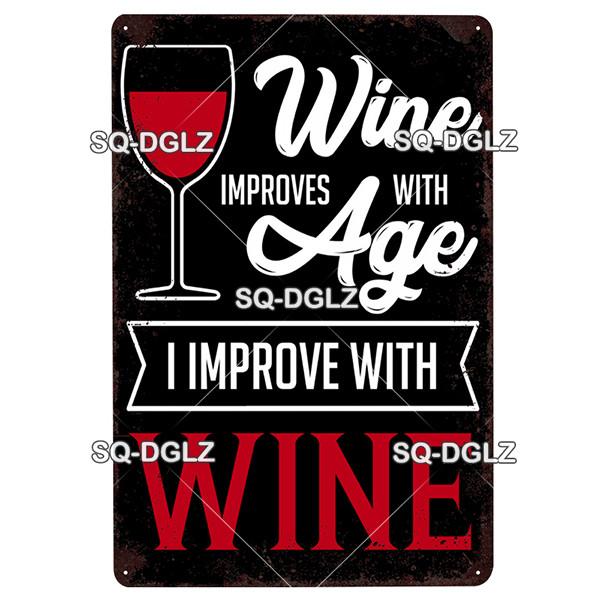 [SQ-DGLZ] Wine Metal Sign Vintage Tin Sign Bar Wall Decor Metal Crafts Home Decor Painting Plaques Art Poster Custom