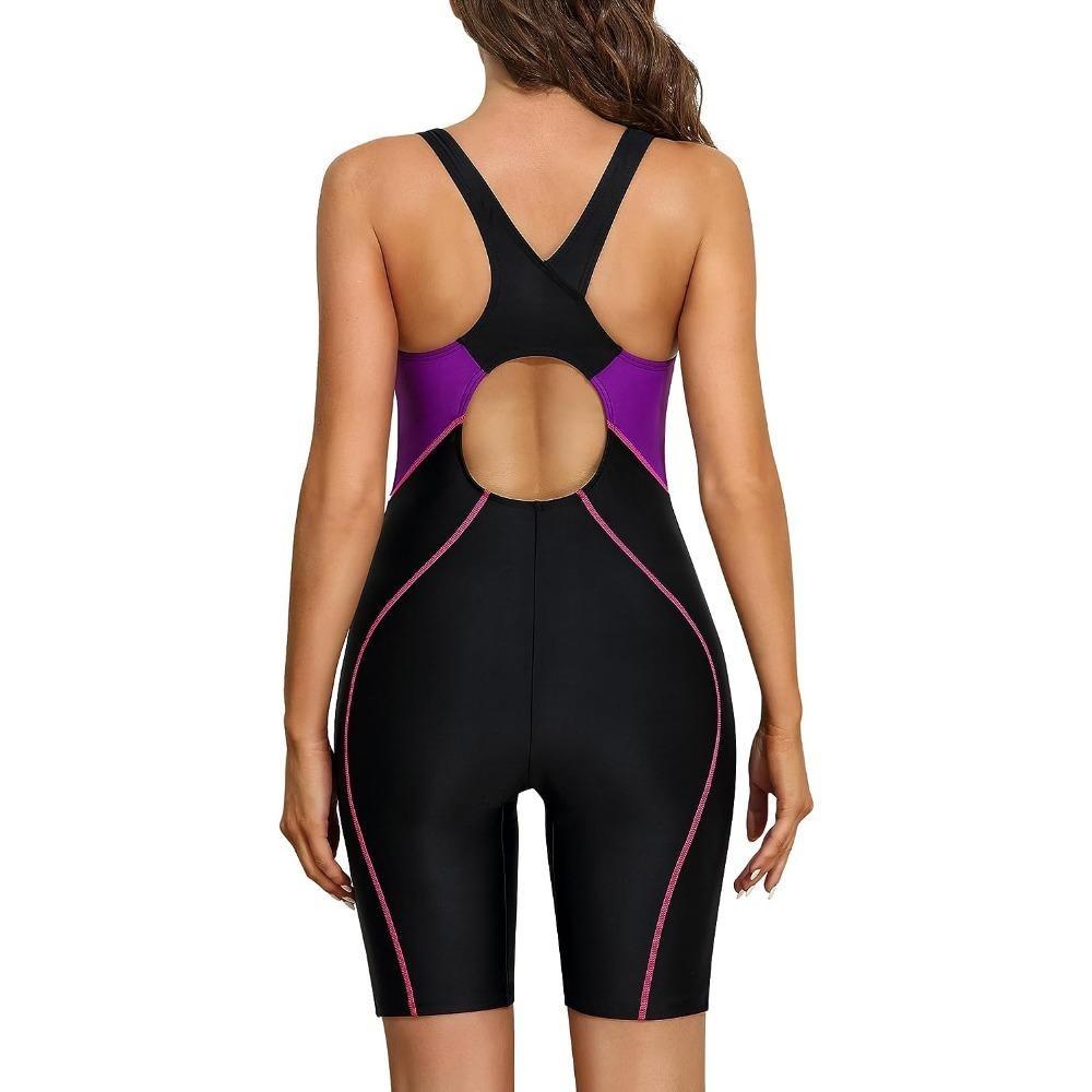 CHARMLEAKS Athletic One Piece Swimsuits for Women Boyleg Swimwear Racerback Bathing Suits