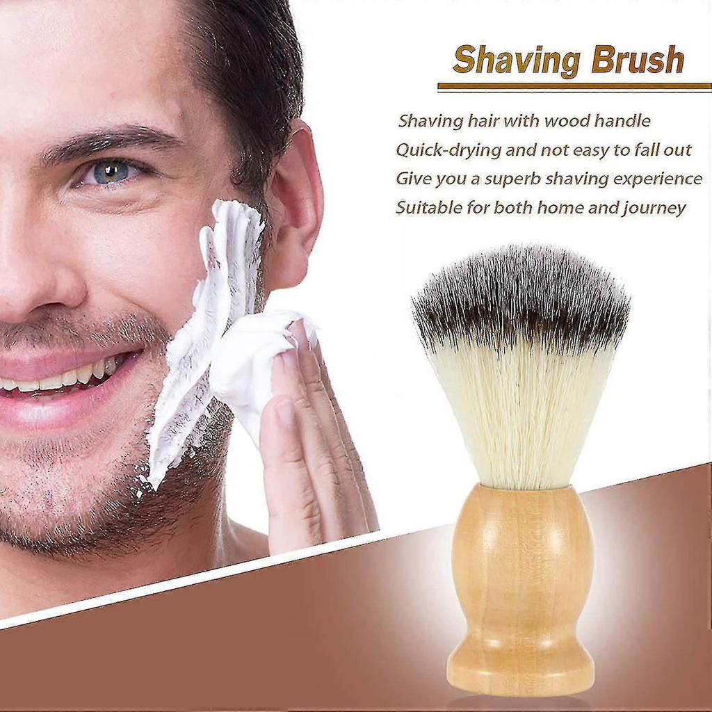 2 Pack Shaving Brush For Men With Hard Wood Handle, Luxury Professional Hair Salon Tool Gifts For Men, Perfect Fathers Day Gifts From Daughter, Wife
