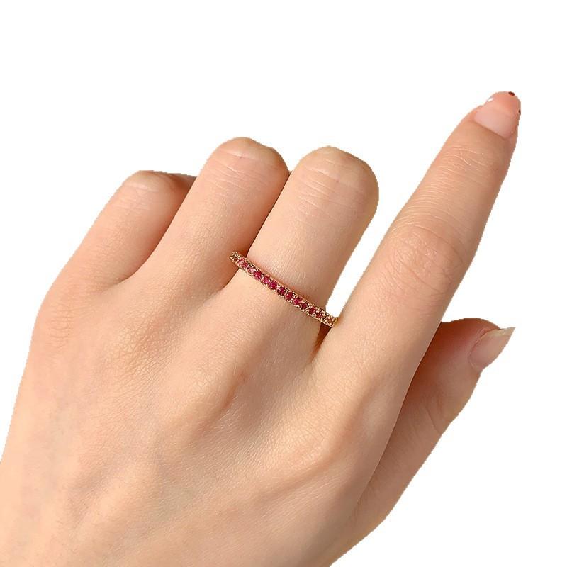 European and American Colored Zircon Simple Women's Rings Light Luxury Opening Ring Zircon Ring 2026