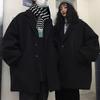 Ladies Woolen Coat Korean Version Harajuku Retro Loose Couple Thickened Quilted Woolen Coat