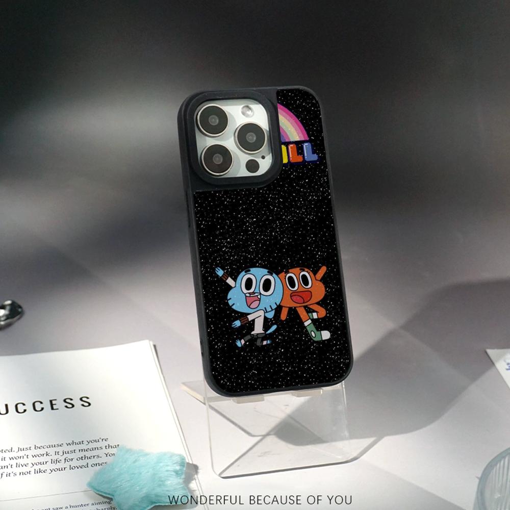 Cartoon Gumball Cute Poster Design Phone Case for iPhone 17 16 E 15 14 13 12 Pro Max Sheepskin Silver-edged Protective Case