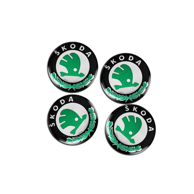 4Pcs Car Remote Key Stickers Metal Emblem Decoration Decals For Skoda Octavia Superb Rapid Kodiaq Karoq Fabia Kamiq Enyaq Citigo Fsjn24